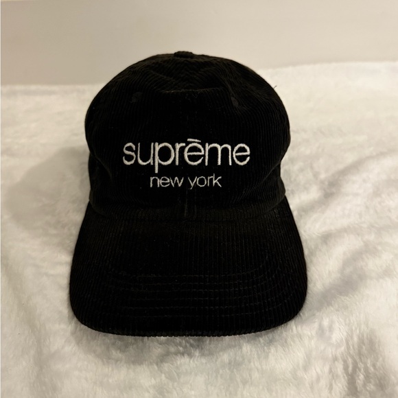 Supreme New York Black Corduroy Hat Strapback - Picture 1 of 3